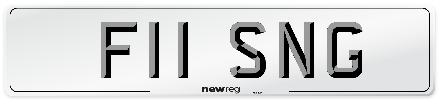 F11 SNG Number Plate from New Reg